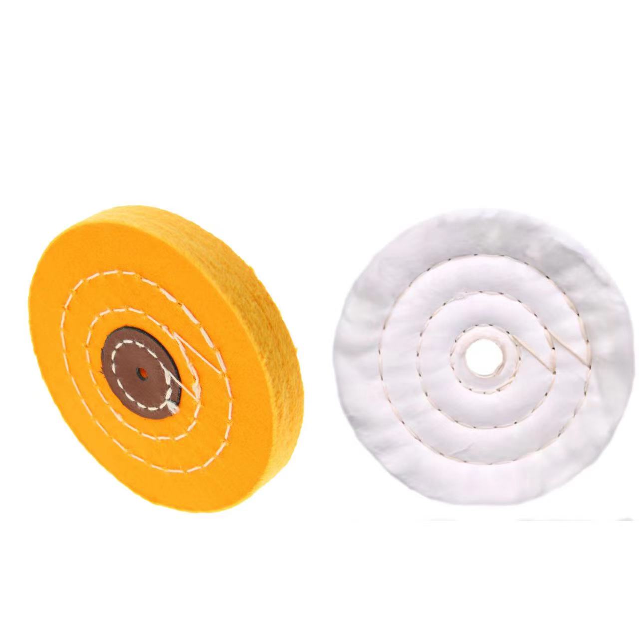 4 Inch Yellow and White Buffing Wheel Pairs